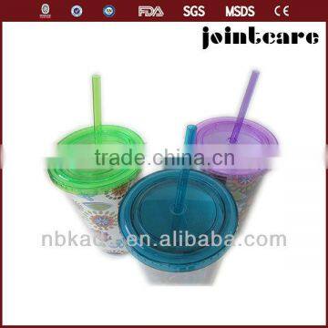 double insulated plastic cups with straws plastic drinking cup with straw reusable clear plastic cups