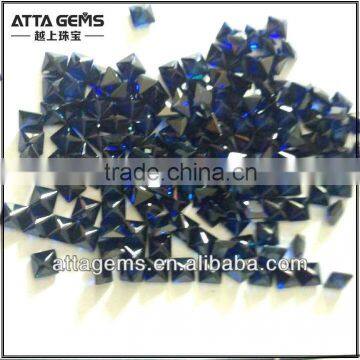 Created Blue Sapphire-#34princess Cut Synthetic Corundum