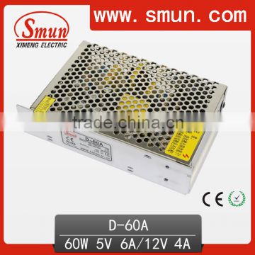 Dual 60W 5V 12V DC Output Power Supply For LED Display