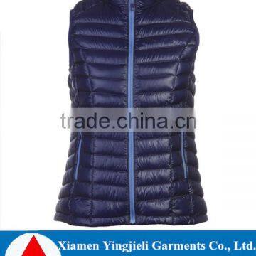 2016 hot selling women fashion style custom made down vest