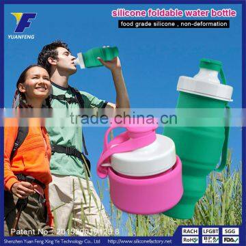 500ml Light Portable Silicone Foldable Water Bottle Sport Products with sleeve