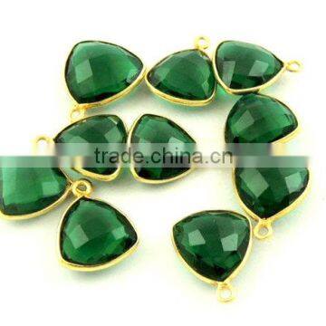 The Gopali Jewellers Hydro Emerald Gemstone connectors gold Plating Connector Vermeil Gold Connector