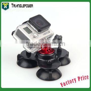 Professional go pro accessories Universal Triple Cup Suction Mount for sports camera