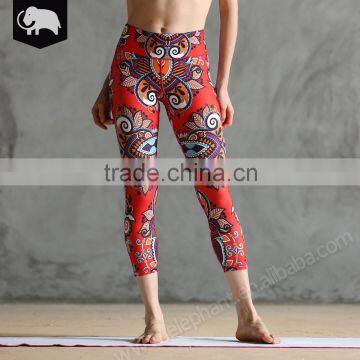 Wholesale Custom Latest Design Polyetser Spandex Women yoga capri pants