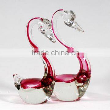 Glass craft+Pink+Swan+Crystal Art