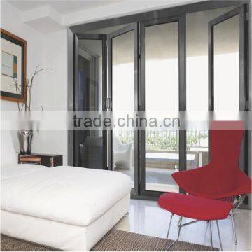 2016 newest 5mm double tempered glass aluminum bi-fold door design