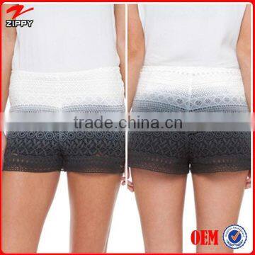 2016 Sexy gradient color causal crochet pants,ladies fashion shorts