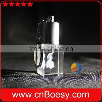 New Product Square Crystal Usb Drive With 3D Laser Engraved Inside photo-2