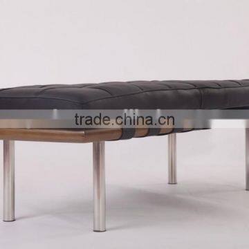 Black aniline leather cheap modern barcelona bed bench sale