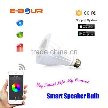 E27 5050RGB LED Light Bluetooth Speaker APP Control