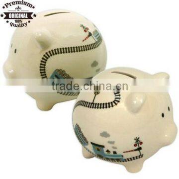 custom ceramic cute decal piggy coin bank