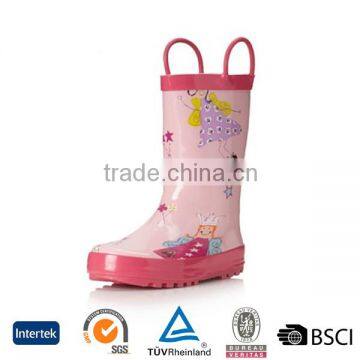 new uk pink flower lightweight rain boots