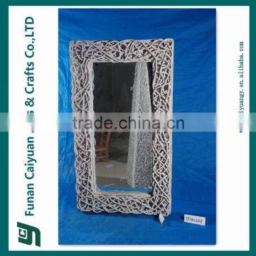 New design home decoration handmade cosmetic rattan wicker mirror