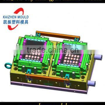 2 cavity plastic injection crate mould