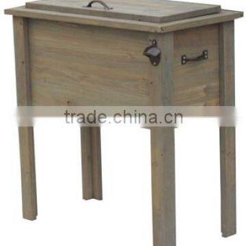 outdoor wooden ice cooler box