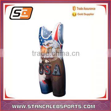 Stan Caleb custom made cheap lycra wrestling singlet suit custom design/Fashionable Custom Cheap Wrestling Singlets for men