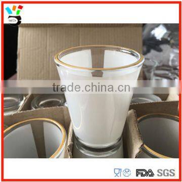 1.75oz Best Selling Gold Rim Heat Transfer Print Shot Glass