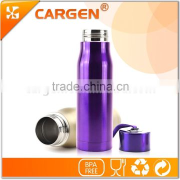 New arrival portable strap insulated wide mouth stainless steel water bottle