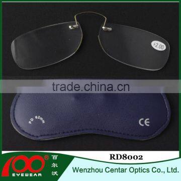 Wallet Reading Glasses with Case, Flexible Emergency Reading Glasses Carry in Your Purse, Nose Resting Reading Glasses