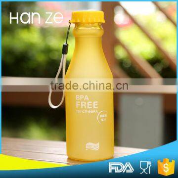 2016 Hot Sale and Good Quality Portable Blue Glass Water Bottle