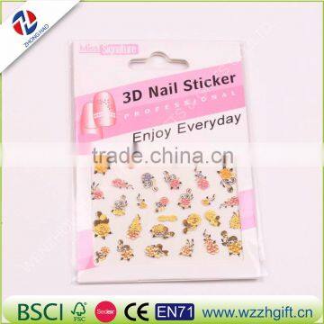 1Set Hot Gold 3D Nail Art Stickers Decals,Metallic Flowers Designs Stickers For Nails Art Decoration Tips Salon Accessory Tools