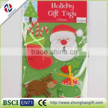 factory supplier 3d hand made holiday gift tag for christmas