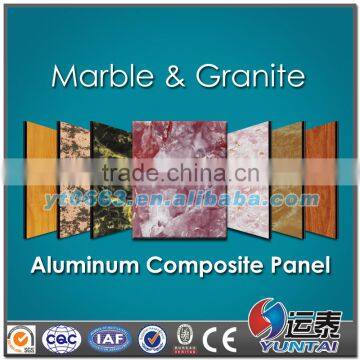 Marble finished aluminum composite panel for Wall Panel Interior