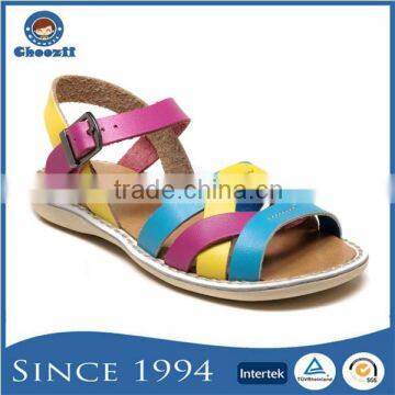 2016 New LY-055A Girls Multicolor Open Toe Sandals with Flat Heel