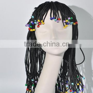 Ladies Caribbean Pirate Party Wig with Braids & BeadsN244