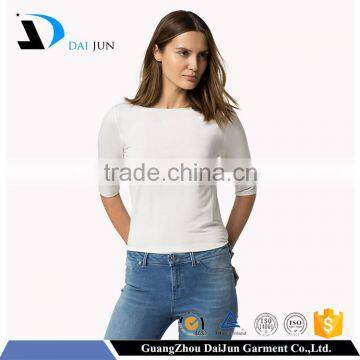 Daijun OEM boat neck 100%poyester high quality plain casual t-shirt