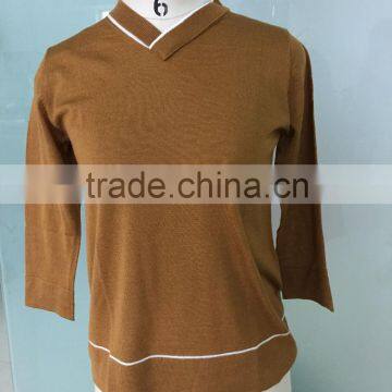 Lady's cashmere silk knitted sweater