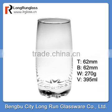 LongRun 13oz crystal clear long glass water cup&milk glass cup&fruits drinks glassware wholesale