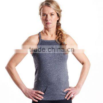 Polyester Nylon Quick Dry Moisture Wicking Women Running Gear Sleeveless Shirt photo-3