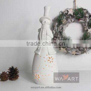 Lively LED Lighted Snowman Ceramic Chrismas Decoration photo-3