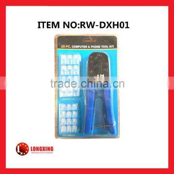 Factory Supply 25pcs Network Cable Crimp Tool For crimping modular plug set ,RJ11/RJ12/RJ45 Cable Crimping Tools