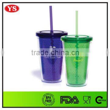 16oz Bpa Free Plastic Straw Water Bottle Promotional