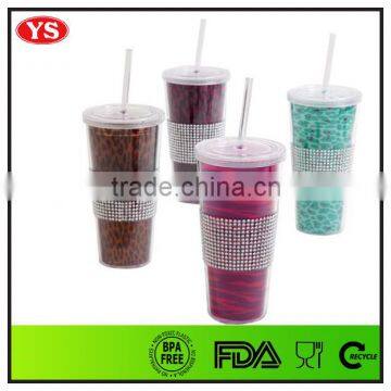 Customize/OEM 20 oz Double Wall Starbucks Plastic Tumbler With Straw