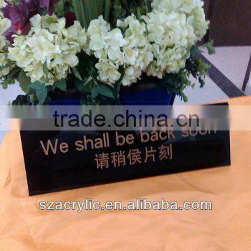 v-shape acrylic plastic table service sign display tent