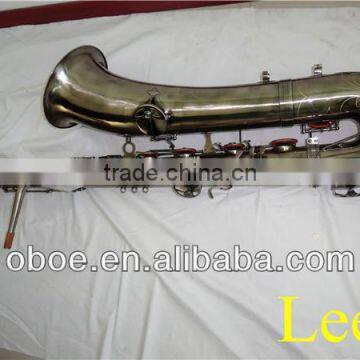 Woodwind musical instrument antique gold finish Bb brass professional bass saxophone--337G