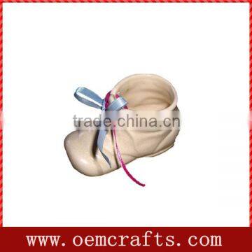 Hand Painted Blue Baby Ceramic Shoe Planter photo-1