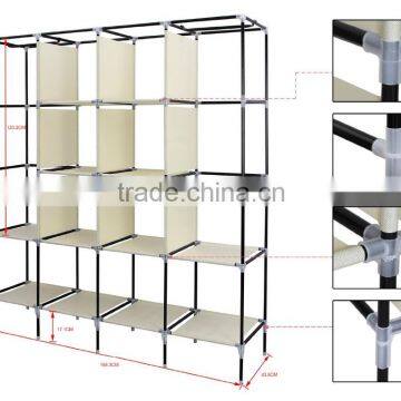 Cheap Assemble Multi-compartment Folding Closet Wardrobe , Portable Sturdy Large Wardrobe Cabinet