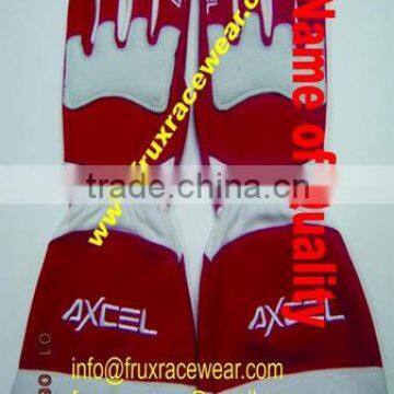 Red And White Karting Racing Gloves