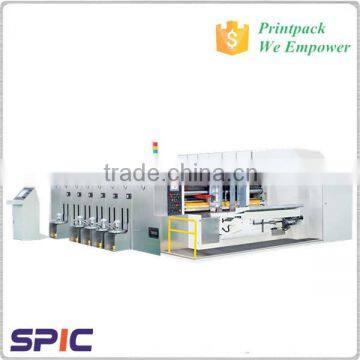 High speed corrugated carton printing machine with vacuum transfer