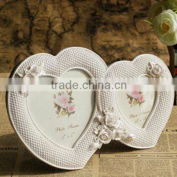 Hot sale Ornate shabby chic Double hearted picture/photo frame