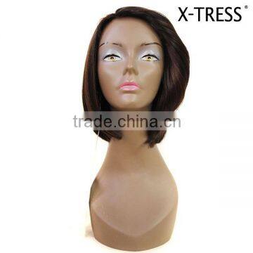 10inch 142g brown silk straight 100%high tempreture fibre up to 360F attractive style silky straight hair wig