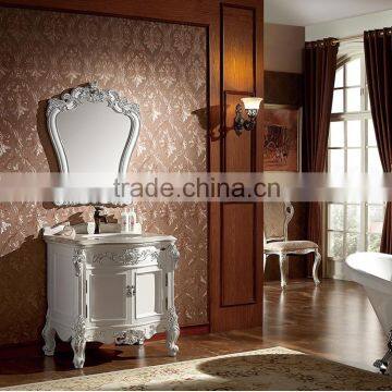 WTS16033 Classic Luxury 39 Inch Mirror Type White Solid Wood Bathroom Cabinet Vanity Free Sample photo-5
