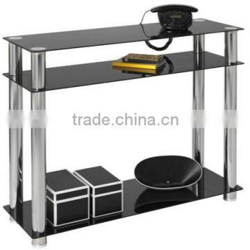 Modern Glass Top Mirrored Console Table photo-4