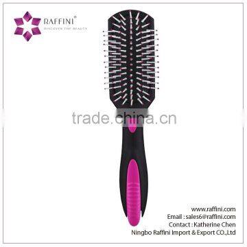 Raffini New PatternedWholesalePlastic with rubber coating finishCushion hair brush