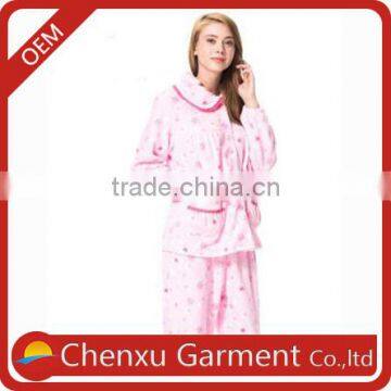Wholesale Couple Pajamas Sets 100% Polyester Nightgowns Ladies Nightgown Patterns All Over Print Women's Winter Sleepwear