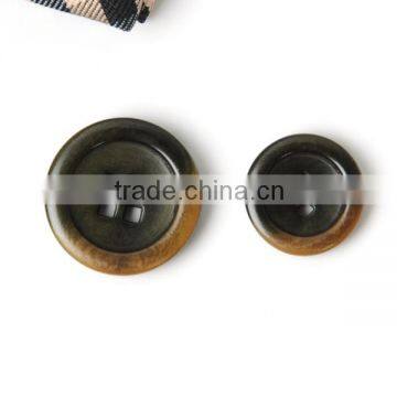 Fancy 4 Holes Burnt Natural Corozo(Ivory)Nut Suit Button